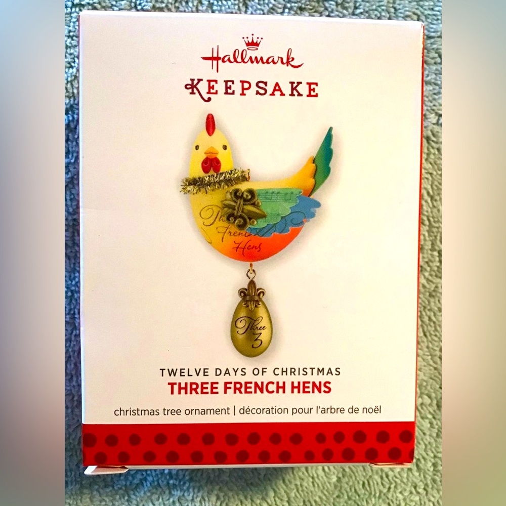 2013 Hallmark Keepsake “Three French Hens” #3 in The Series! NIB!